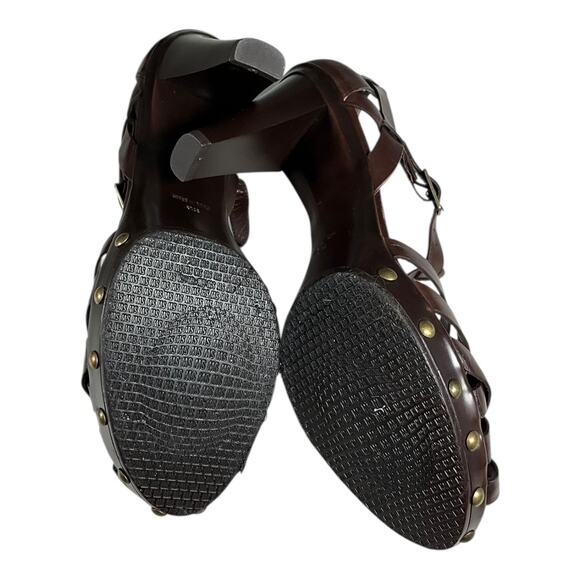 Vintage Stuart Weitzman Brown Leather Heels Women’s Size 8 Made in Spain NWOT - Picture 4 of 14